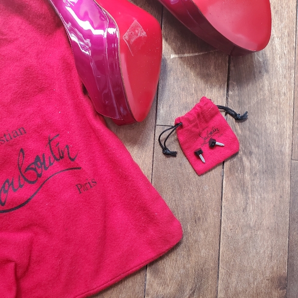 Louboutin peep toe size 40 in hot pink - Picture 5 of 6
